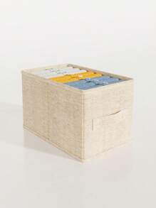 1 件可折叠衣物收纳盒带手柄，布艺衣柜整理抽屉，用于存放衣服、牛仔裤、毛衣、胸罩、家居装饰、衣柜隔断 - 杏色 - 查看 4