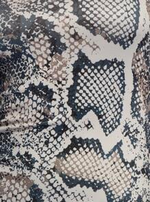 MISSGUIDED Snake Print Long Sleeve Maxi Dress Form Fitting Bodycon Evening Party Fall Winter Special Occasion Full Length Elegant Sophisticated - Multicolor - View 4