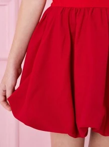 Fern Glow  Tween Girls' Lovely Off Shoulder Knit Mini Dress, Red, Summer For Valentine's Day - Red - View 5