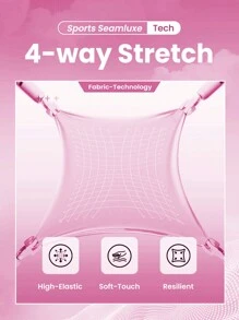 Easithlete Women's High Waist Letter Print Seamless Sports Shorts