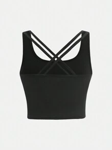 Conjunto de 3 piezas para niñas preadolescentes: sudadera con capucha corta y relajada, chaleco con tirantes cruzados y leggings elásticos ceñidos, estilo deportivo casual