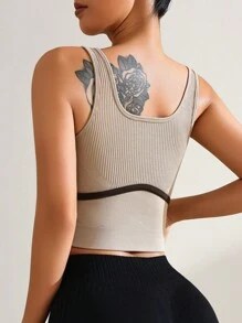 SHEIN Sport Studio Simple Solid Color Casual Athletic Tank Top, For Daily Wear