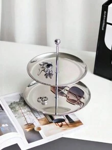 2/3 Layer Cake Stand, Fruit Snack Tray, Stainless Steel Tray, Detachable Restaurant Stand, Dessert Stand, Snack Tray, Candy, Storage Rack