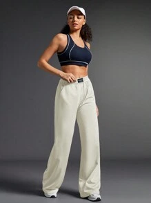 Exploreva 女式松紧腰口袋设计休闲运动裤