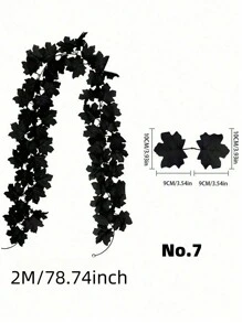 1Pc 2M Long Artificial Autumn Maple Leaf Garland Simulation Plant, Autumn Hanging Autumn Leaf Vine, 7 Styles Available, Suitable For Weddings, Dinner Decorations, Suitable For Gardens, Stairs, Corridors, Dining Tables, Curtain Decorations, Home Decorations, Autumn Decorations