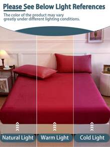 1 pièce Drap-housse en velours, literie de Noël, draps de couleur unie, couverture de matelas douce et confortable, cadeaux de literie, adapté à l'automne et l'hiver, grand-format, drap-housse uniquement, sans taie d'oreiller, anti-poussière antidérapant, lavage machine, pour toutes les saisons, s'adapte aux lits jumeaux, pleins, king et queen