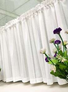 1 件白色美式农舍风格镂空小窗帘，简约编织隔断/窗帷，适用于客厅、卧室窗户、橱柜和门装饰、秋季装饰、秋季装饰、房间装饰