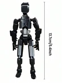 Conjunto de 5 Figuras de Acción de Robot Articulado - Modelo T13 de PVC con múltiples articulaciones impreso en 3D para decoración de escritorio, juguete de ensamblaje DIY, regalo para entusiastas de los juegos en colores negro, blanco, rojo, amarillo y azul