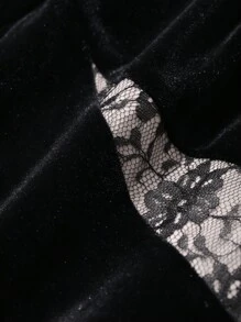 DAZY Vestido ajustado de manga larga con cuello con forma de corazón y bloque de color liso para mujer