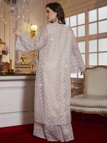 Al Najma Plus Size Elegant Arab Style Embroidery Long Dress, Luxury Simplistic Design, Modest