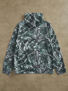 Manfinity VCAY sweat-shirt à capuche casual ample à manches longues en tricot pour homme, pour l'automne et l'hiver - Vert - Voir 2