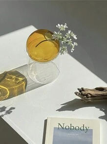 1 件圆形创意彩色玻璃花瓶，斯堪的纳维亚简约球形花盆，植物水培玻璃花瓶，彩色泡泡花瓶，适用于办公桌或架子装饰、插花和婚礼、派对用品 - 彩色 - 查看 6