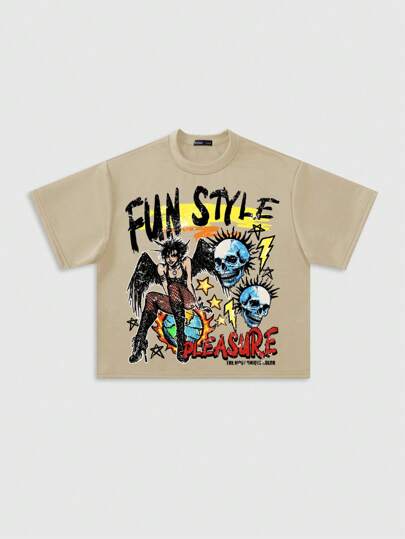 Street Life T-shirt ample et ample pour hommes avec imprimé rétro