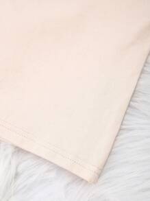 SHEIN 2 pièces/Set Chemise à manches longues avec poche brodée et pantalon long en coton pour bébé garçon. Tenue décontractée et confortable pour la maison. - Nude - Voir 5