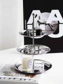 2/3 Layer Cake Stand, Fruit Snack Tray, Stainless Steel Tray, Detachable Restaurant Stand, Dessert Stand, Snack Tray, Candy, Storage Rack