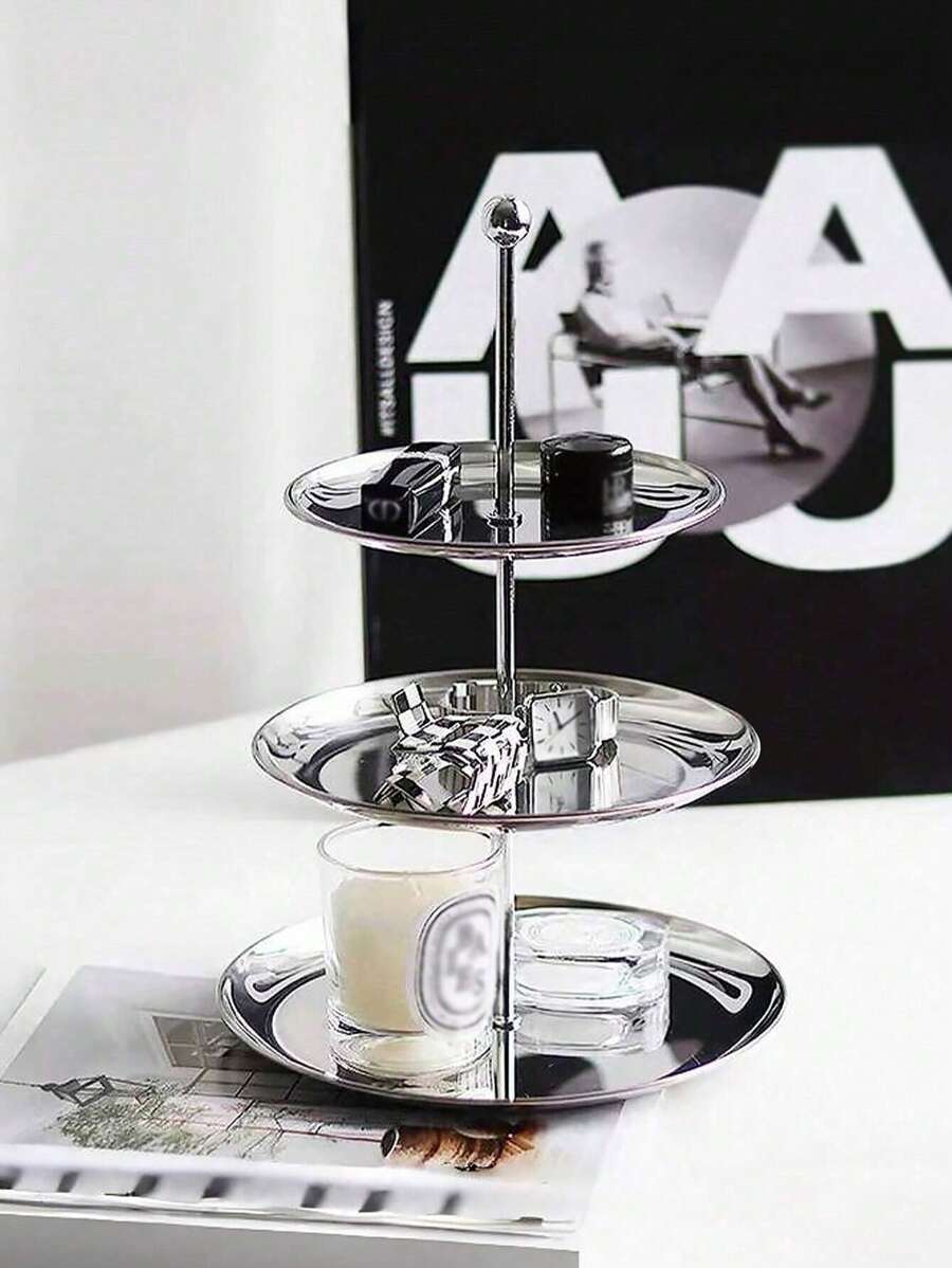2/3 Layer Cake Stand, Fruit Snack Tray, Stainless Steel Tray, Detachable Restaurant Stand, Dessert Stand, Snack Tray, Candy, Storage Rack