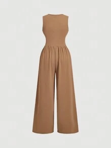 SHEIN MOD جمبسوت بحجم كبير ذات تفاصيل مقصرة الرجل مستقيمة الساق ذات تفاصيل متجعدة