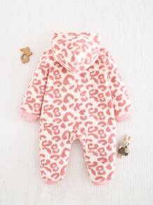 Cozy Pixies جمبسوت طويلة الأكمام مزينة بكرات فلوفي ذات نمط زهري للبنات الصغيرات