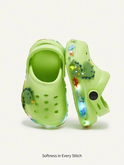 Cozy Pixies Småbarnspojkar Bekväma Mode Grön Dinosaurie Tecknad Söt Lätt Andningsbara Sandaler För Sommar