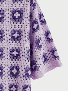 Manfinity Unisex Suéter tejido de manga corta con bloques de color casual para hombre