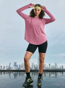 In My Nature 女款夏季戶外連帽運動運動衫 - 珊瑚粉 - 查看 10