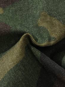 Baby Girls Retro Street-Chic Leopard Pattern Elastic Waist Loose Fit Comfortable Tapered Jeans - Army Green - View 7