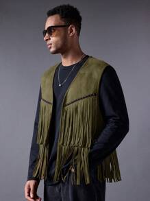 Manfinity AFTRDRK Men's Fashionable Everyday Casual Slim Fit Luxury Bomber Jacket, Deep Khaki Color
