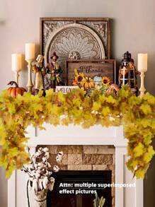1Pc 2M Long Artificial Autumn Maple Leaf Garland Simulation Plant, Autumn Hanging Autumn Leaf Vine, 7 Styles Available, Suitable For Weddings, Dinner Decorations, Suitable For Gardens, Stairs, Corridors, Dining Tables, Curtain Decorations, Home Decorations, Autumn Decorations