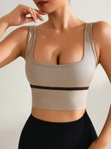 SHEIN Sport Studio Simple Solid Color Casual Athletic Tank Top, For Daily Wear