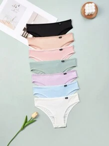 7 Packs Women's Minimalist Comfortable Everyday Casual Panties