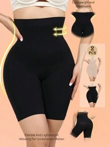 1 件女士无缝腰部和大腿塑身裤，瘦身塑身裤 - 彩色 - 查看 1