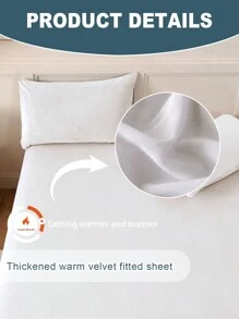 1pc White Velvet Fitted Sheet Warm Soft Solid Fuzzy Fitted Sheet King Queen Full Twin Size, Luxury Super Soft Cozy Comfy Bottom Sheet With 12" Deep Pocket,Suitable For Fall Winter And Spring, No Pillowcases Autumn And Winter Warm Mattress Protection, Deep Pocket, Fitted Sheet