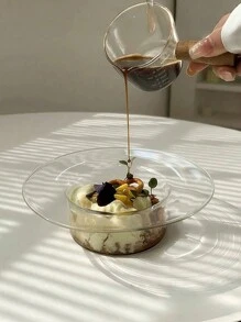 1PC Fresh And Simple Clear Glass Bowl With Straw Hat Inspired Design, Highly Attractive Breakfast Bowl, Dessert Bowl, Yogurt Cup, Fruit Salad Bowl, Can Be Used For Photography Or Serving - Multicolor - View 8