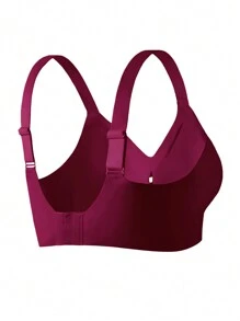Áo ngực không dây mềm mại không đường may viền thạch cỡ lớn dành cho nữ có cúp đúc - Màu đỏ tím - Xem 8