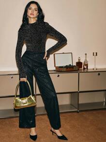 Poéselle 女士圆领长袖修身 T 恤，休闲日常穿着