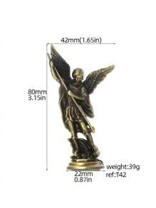 1 pieza Figura del Arcángel San Miguel, Escultura del Ángel Sagrado Miguel, Estatua de aleación de zinc para decoración de escritorio del hogar, Día de San Valentín, Boda de San Valentín, Cumpleaños - Multicolor - Ver 8