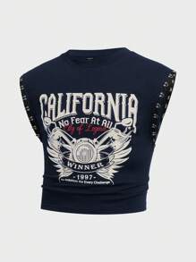 FeverCity Regata Masculina de Gola Careca com Impressão de Letra Simples, Uso Casual do Dia a Dia