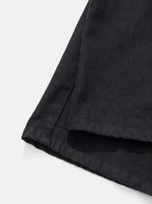 SHEIN Teen Boy Casual Fashion Black Cargo Pocket Design Loose Straight Leg Boys Jeans For Dailywear And Boys Outfits Fall Clothes