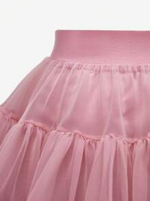 Young Girl' Fluffy Tulle A-Line Skirt, Suitable For Spring, Summer, And Fall Seasons, Great For Outings, Parties, Can Be Paired With T-Shirts Or Shirts, Gives A Lovely And Sweet Look,Holiday,Summer,Travel