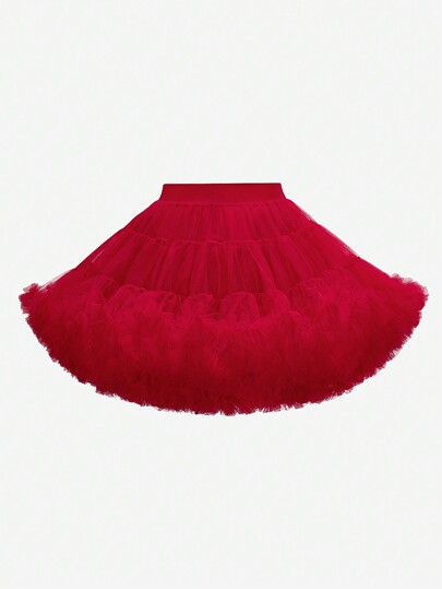 Gonna in tulle bianco soffice e morbido per ragazza, elegante, adatta per primavera/estate/autunno, per uscite, feste ed eventi, può essere abbinata a t-shirt o camicette, aspetto adorabile e dolce