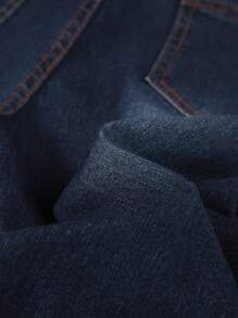 SHEIN Tween Boys Casual Basic Design High Stretch Skinny Blue Jeans,For Tween Boys School And Daily Fall Clothes - Dark Wash - View 6