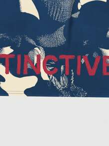 ROMWE MEN Street Life 男士宽松街头人物图案印花短袖 T 恤，夏季高街复古 - 藍色 - 查看 5