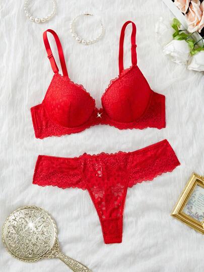 Kanten Underwire BH Slipje Set Women Lingerie Bridallingerie view 3