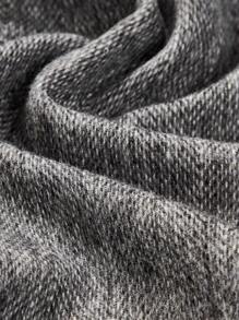 MOTF PREMIUM Abrigo mezcla de lana recto con cinturón - Gris Oscuro - Ver 9