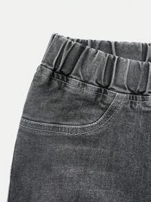 SHEIN Vintaside Kids Tween Girl Multi-Pack Y2K Casual Slim Fit Stretchy Washed Denim Jeans, Highly Attractive, Comfortable Fabric, Easy To Match For Daily Wear, School, Campus, College Summer Holiday