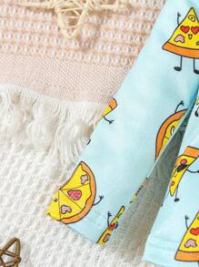 SHEIN 6pcs/Set Baby Boy Cute Cartoon Food All Over Print Comfy Snug Fit Long Sleeve Pajama Set - Multicolor - View 7