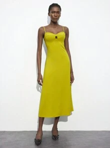 Maija 2025 年独立日 7 月 4 日、圣约翰、毕业典礼、节日服装 - 女士绿色露背设计胸部镂空装饰多功能现代都市绿色细肩带露背超长 A 字型优雅派对节日派对正式礼服节浪漫、时尚、多功能；适合暑假、舒适、波西米亚风格、沙滩装、泳衣罩衫、时尚、优雅、休闲、简约日常穿着、乡村风格、必备、纯色、假日休闲、得体、单身女士、度假的理想选择优雅时尚商务休闲女士外出上衣毕业服装欧洲夏季夏威夷服装女士夏季连衣裙女士街头服饰女士斯德哥尔摩风格女士教师服装 - 綠色 - 查看 5