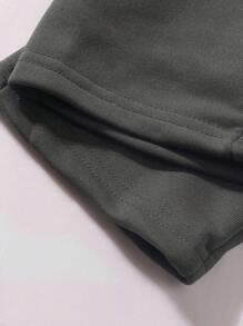 Manfinity Homme Men's Simple Letter Print Front Tie Sweatpants, Casual Daily Wear - Dark Grey - View 6