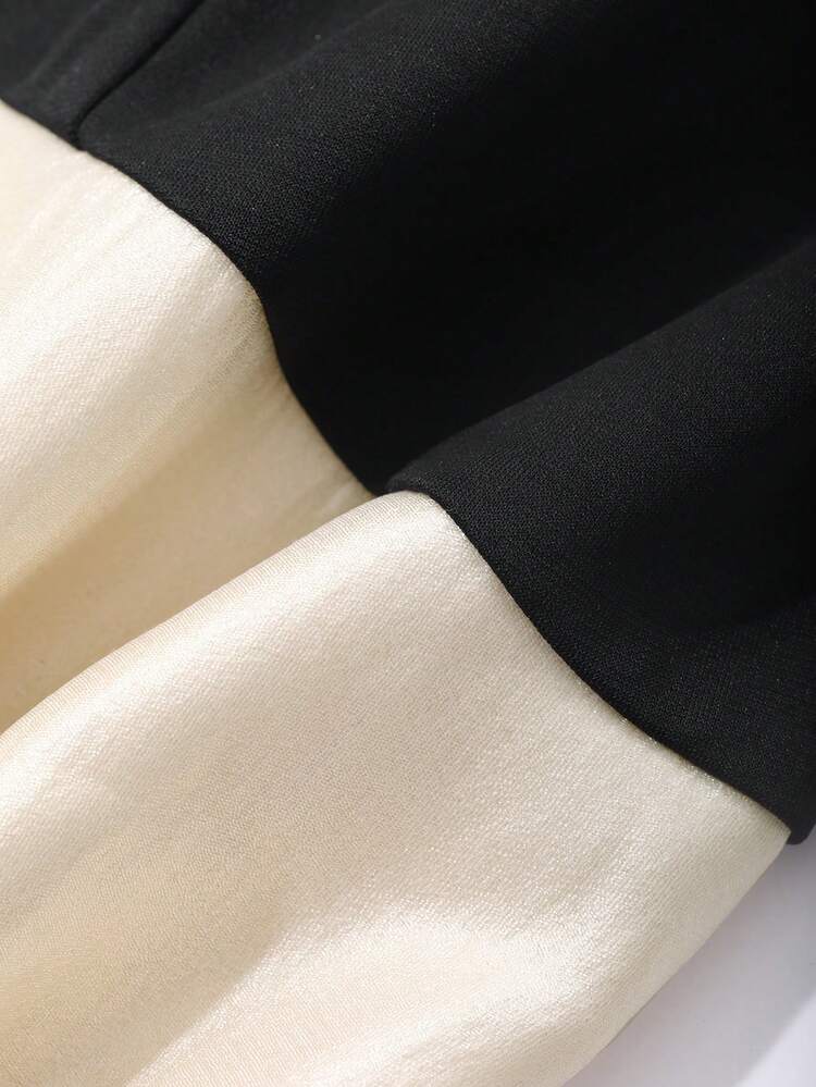 Sleeveless Color Block Ruffle Hem Mid-Length Dress For Women Prom Dress Sundress,Dress For Wedding Elegant Women Dresses Cocktail Dress