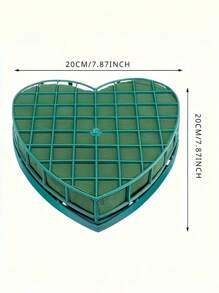 1pc Heart-Shaped Floral Foam Brick, Wedding Car Decor, DIY Flower Arrangement Foam Cage, Valentine's Day Bouquet Holder, Centerpiece Block Mud For Wedding Party, Anniversary, Bridal Shower, Engagement, Decorations, Floral Craft Supplies